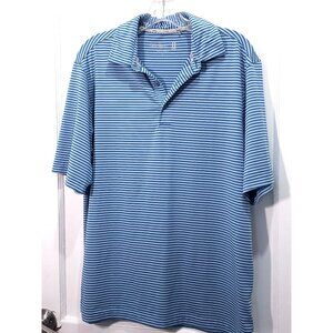 Walter Hagen Golf Shirt Blue Striped Small